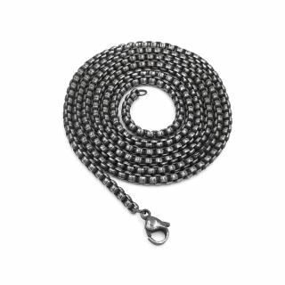 Lant inox pentru pandantive medalioane lungime 75 cm grosime 3 mm gri gunmetal