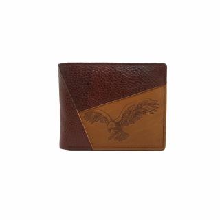 Portofel barbati piele naturala portcard slim, minimalist, protectie RFID, print Vultur