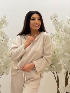 Bluza bej cu pietricele