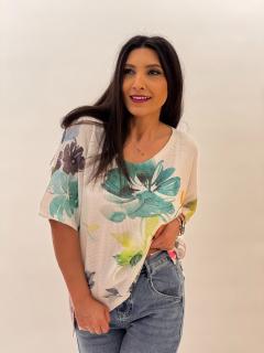 Bluza cu floare verde