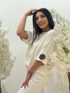 Bluza cu nasture supradimensionat