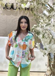 Bluza cu nasturi si imprimeu  floral