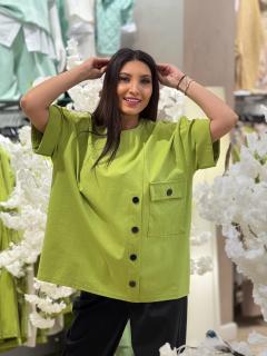 Bluza din bumbac cu 2 nasturi