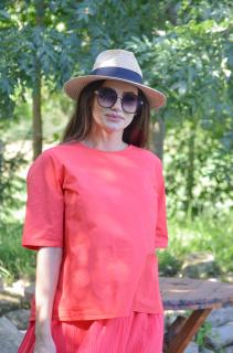 Bluza rosie din bumbac