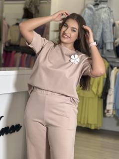 Bluza simpla bej din vascoza