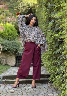 Fusta pantalon bordo