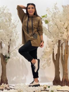 Pantaloni din bumbac cu curea