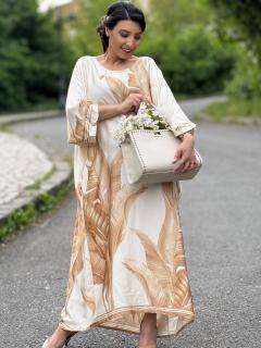 Rochie cu frunze bej