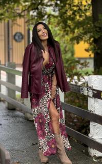 Rochie cu imprimeu bujori si animal print