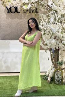 Rochie din in verde neon