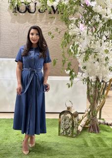 Rochie din jeans cu nasturi maro