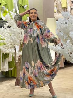 Rochie plisata cu imprimeu floral
