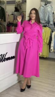 Rochie roz cu cordon in talie