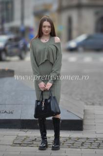 Rochie tricotata cu jacheta