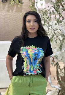 Tricou cu imprimeu elefant