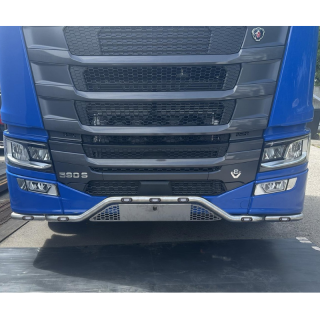 Bara 3 elemente cu LED, protectie inox sub masca fata, bullbar Scania Next Gen