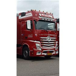 Bara inox cu LED-uri prindere la parasolar Mercedes Actros Gigaspace