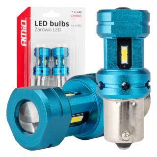 Bec LED CANBUS 1156 (BA15S, P21W) 4SMD Alb, 12V 24V - Fara Eroare Bord