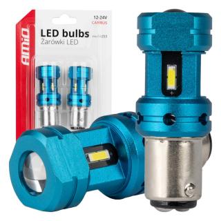 Bec LED CANBUS 1157 (BAY15D, P21 5W) 4SMD Alb, 12V 24V - Fara Eroare Bord