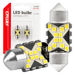 Bec LED CANBUS C5W Festoon 31mm, 12SMD 2016 Alb, 12V 24V