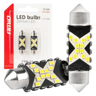 Bec LED CANBUS C5W Festoon 41mm, 12SMD 2016 Alb, 12V 24V