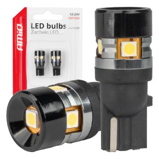 Bec LED CANBUS T10 W5W 5SMD 3030 Alb, 12V 24V