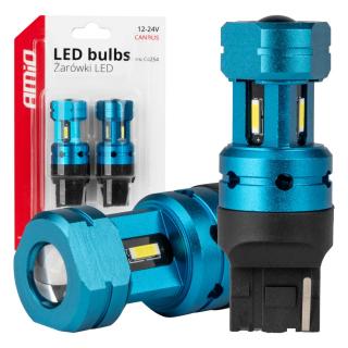 Bec LED CANBUS T20 7440 (W21W) 4SMD 1860 Alb, 12V 24V