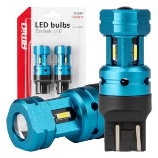 Bec LED CANBUS T20 7443 (W21 5W) 4SMD 1860 Alb, 12V 24V