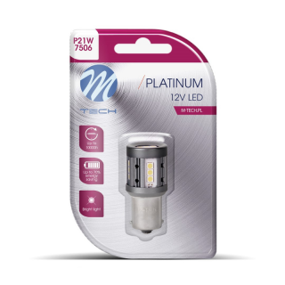 Bec LED Platinum, Alb, P21W, 12 24V, BA15s