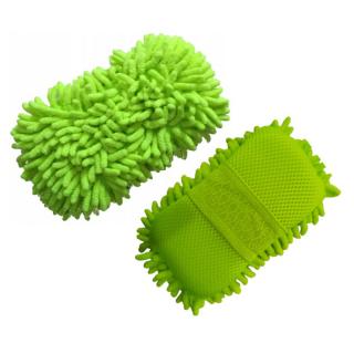 Burete microfibra de spalat auto verde