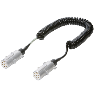 Cablu electric spiralat cu stecher metal 24V   7 pini, tip S