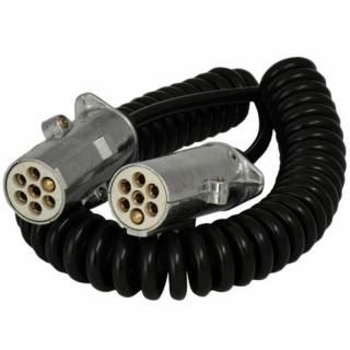 Cablu electric spiralat remorca, 7 pini, tip S, 4m, 24V