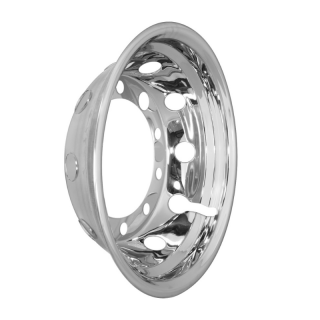 Capac, Ornament pentru janta spate camion, Tir, 22,5  x11.75  , otel inoxidabil, montat cu surub, 10 gauri, PCD 335mm, adancime 16.6cm, stil American