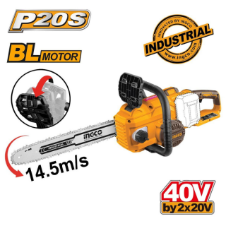 Fierastrau cu Lant, Drujba pe acumulatori, 40V, 2 x 20V, lama 40cm, Motor fara Perii