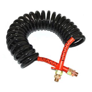 Furtun aer spiralat rosu, M16, 5.5m, pentru camion, remorca