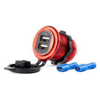 Incarcator Auto Incastrabil 12 24V, 2x USB, Impermeabil, MOD-10