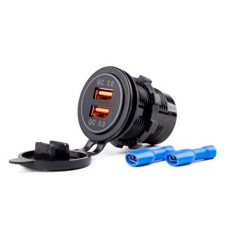 Incarcator Auto Incastrabil Impermeabil, 2 Porturi USB, 12V 24V, MOD-05