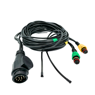 Instalatie electrica remorca cu stecher 13 pini, L 10m, 2 x mufa 6 pini baioneta, 2 x 8.5m cablu gabarite