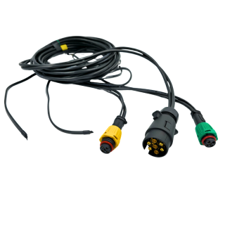 Instalatie electrica remorca cu stecher 7 pini, L 3.5m, 2 x mufa 5 pini baioneta, 2 x 2m cablu gabarite