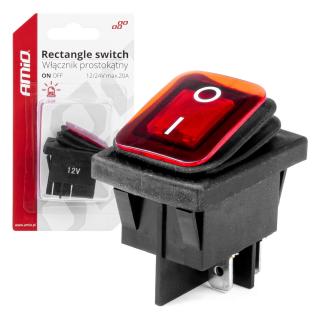 Intrerupator Auto Dreptunghiular cu Lumina Rosie