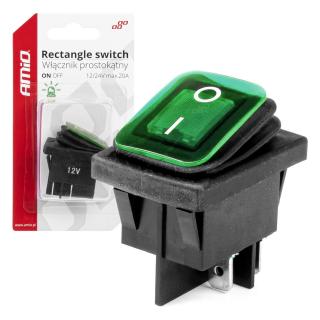 Intrerupator Auto Dreptunghiular cu Lumina Verde