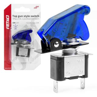 Intrerupator Tip Comutator   Top Gun   cu Lumina Albastra