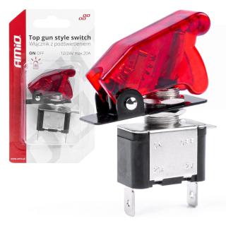 Intrerupator Tip Comutator   Top Gun   cu Lumina Rosie