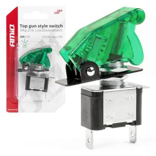 Intrerupator Tip Comutator   Top Gun   cu Lumina Verde