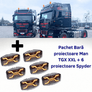 Pachet complet Bara proiectoare H Man TGX XXL, GX + 6 proiectoare Spyder