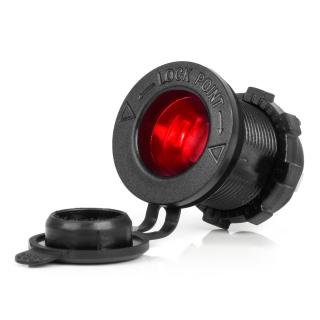 Priza Bricheta Auto Impermeabila, Iluminare LED Rosu, 12V 24V