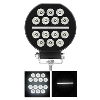 Proiector auto rotund cu LED, faza si pozitie, flood, 10.8 x 4.5cm, 1300lm, 18W