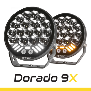 Proiector camion, offroad Dorado 9X, 130W, 12500lm, 12 24V, 21.6cm, pozitie alba si portocalie cu lampa stroboscop