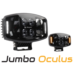 Proiector FULL LED, Jumbo Oculus, DRL, 90W, 24.7cm, 6000K, 8500Lm, 12 24V, cu pozitie alb portocaliu