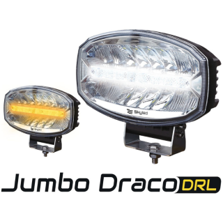 Proiector FULL LED Spot, SKYLED Jumbo Draco DRL 80W, 24.2cm cu pozitie alb portocaliu si faza